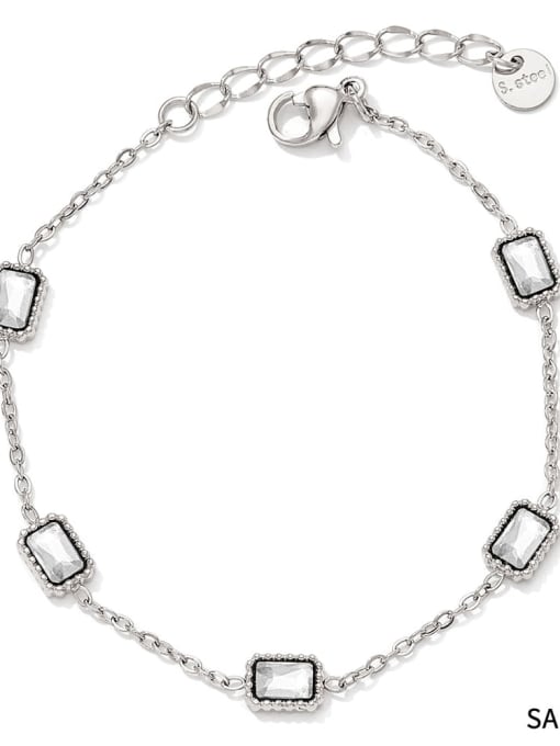 SAP919 Stainless steel Cubic Zirconia Heart Trend Bracelet