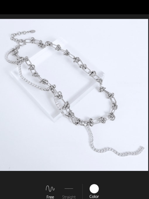 Steel Necklace 40 +5cm Titanium Steel Tassel Vintage Hollow Chain Necklace