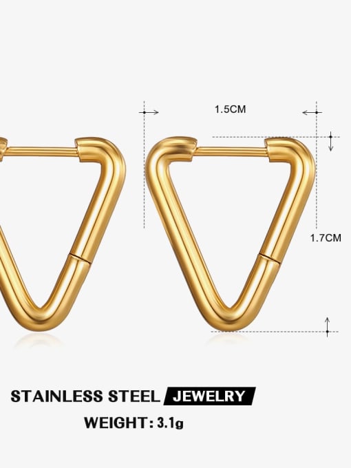 Gold ZN466G Stainless steel Geometric Minimalist Huggie Earring