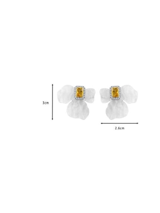 Clioro Brass PVC Flower Trend Stud Earring 3