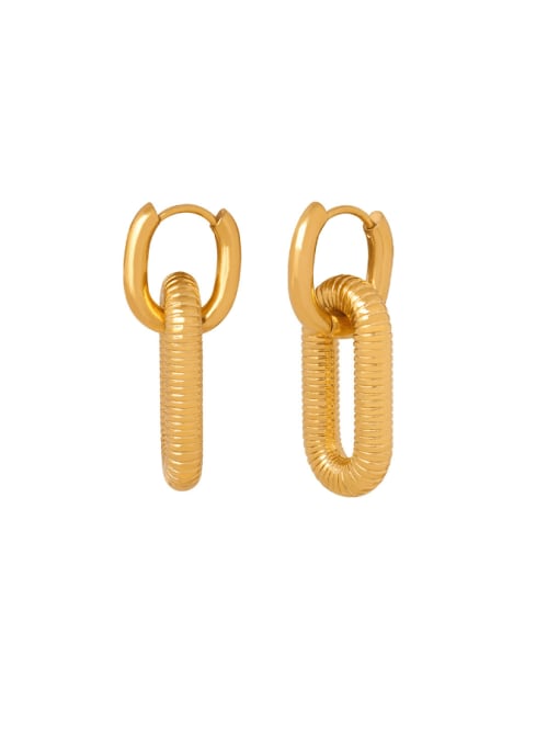 F1149 gold Titanium Steel Geometric Trend Huggie Earring