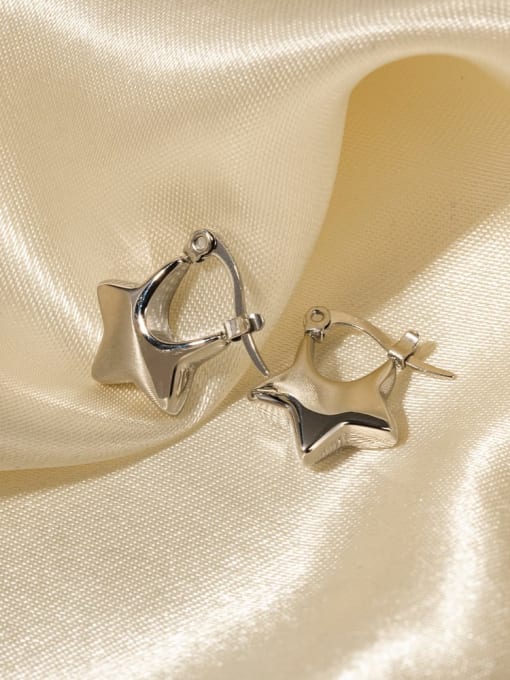 J&D Stainless steel Pentagram Dainty Stud Earring 2