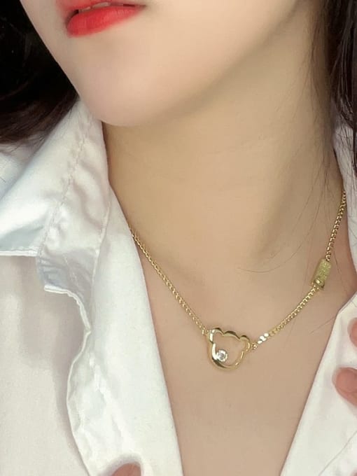 QJM Brass Heart Trend Necklace 1