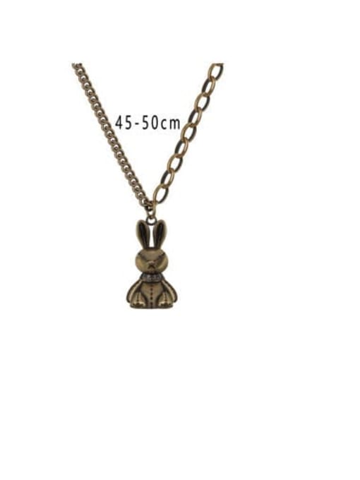 Clioro Brass Rabbit Trend Necklace 4