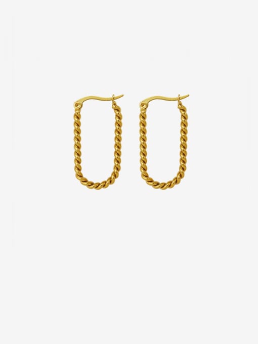 gold Titanium 316L Stainless Steel Geometric Minimalist Drop Earring with e-coated waterproof