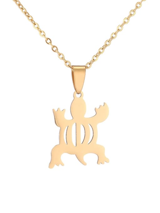 Gold E Stainless steel Irregular Ethnic African symbols Pendant  Necklace