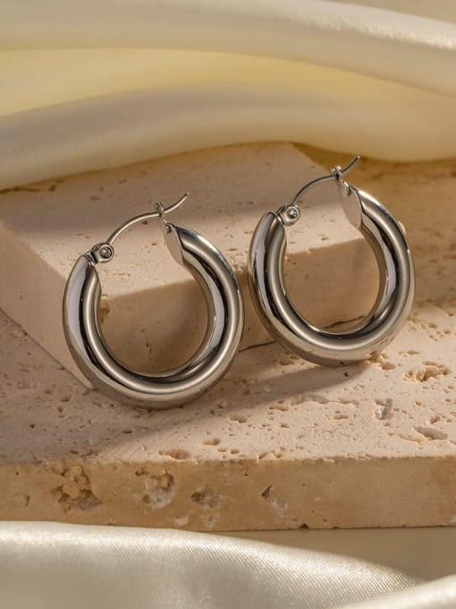 J&D Stainless steel Geometric Minimalist Hoop Earring 1