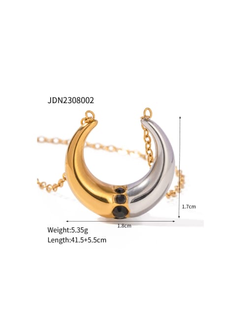 J&D Stainless steel Trend Moon  Earring and Necklace Set 2