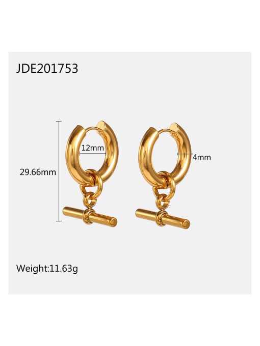 JDE201753 Stainless steel Geometric Trend Huggie Earring
