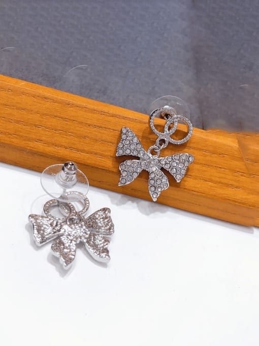 H00113 Earrings Brass Cubic Zirconia Butterfly Luxury Drop Earring