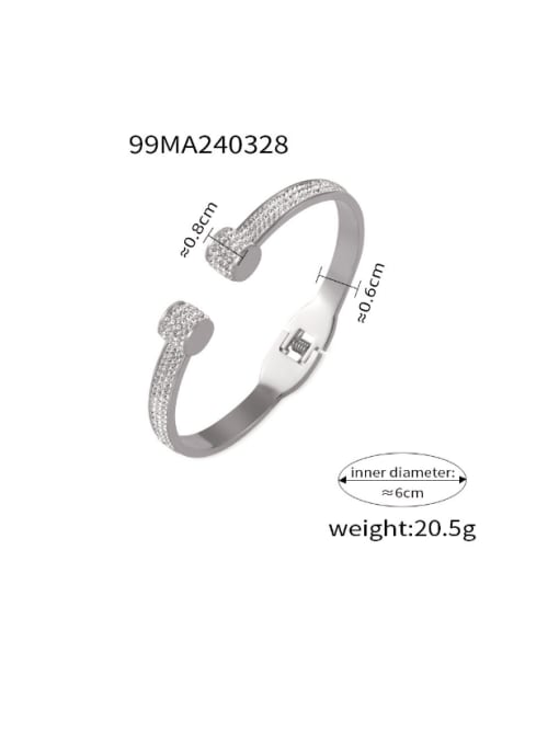 Z099 Steel Bracelet Titanium Steel Cubic Zirconia Hip Hop Heart  Bracelet and Necklace Set