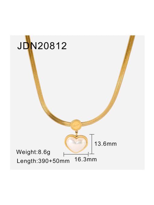 JDN20812 Stainless steel Imitation Pearl Heart Trend Cuban Necklace