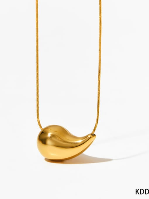 (Horizontal Style) Medium Gold KDD991 Stainless steel Water Drop Minimalist Necklace