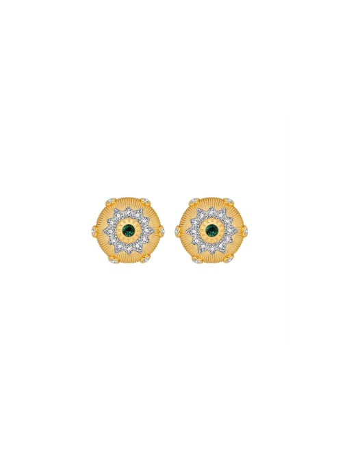 Clioro Brass Cubic Zirconia Geometric Dainty Stud Earring 0
