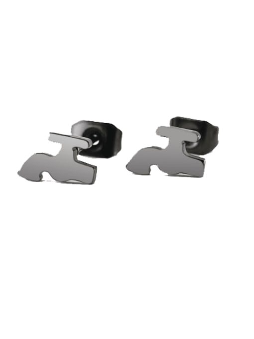 BELII Titanium Steel Irregular Minimalist water-tap Single Earring(Single-Only One) 3