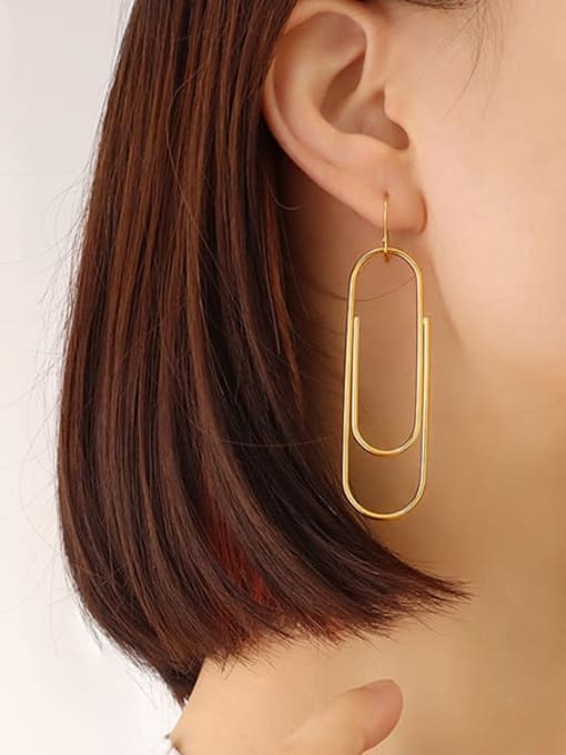 F208 Gold Earrings Titanium Steel Geometric Minimalist Hook Earring