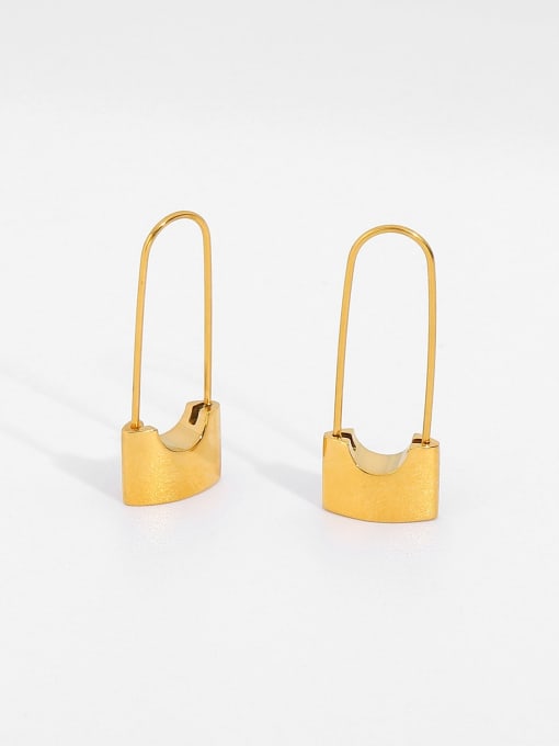 gold Stainless steel Locket Trend Hook Earring
