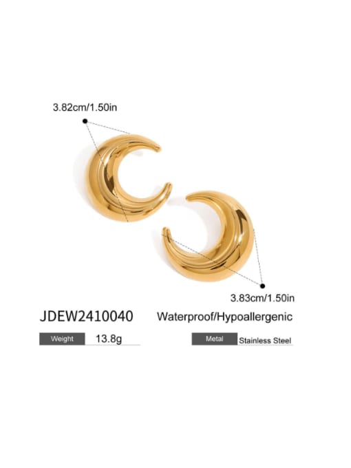 J&D Stainless steel Moon Minimalist Stud Earring 2