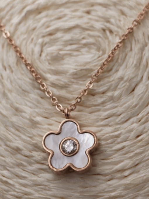 K.Love Titanium Shell Flower Dainty Necklace 1