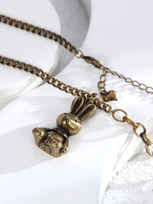 Clioro Brass Rabbit Trend Necklace 3