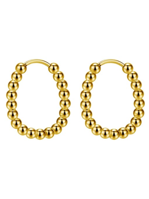 Steel Ball Egg shaped Gold (Pair) Titanium Steel Geometric Trend Hoop Earring