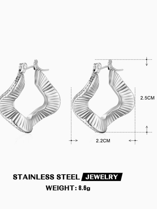 Steel color ZN433S Stainless steel Geometric Hip Hop Stud Earring