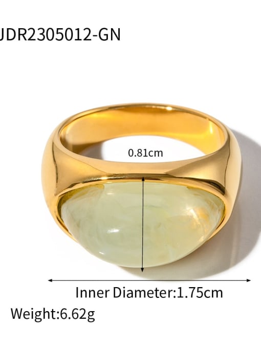 JDR2305012 GN Stainless steel Resin Geometric Trend Band Ring