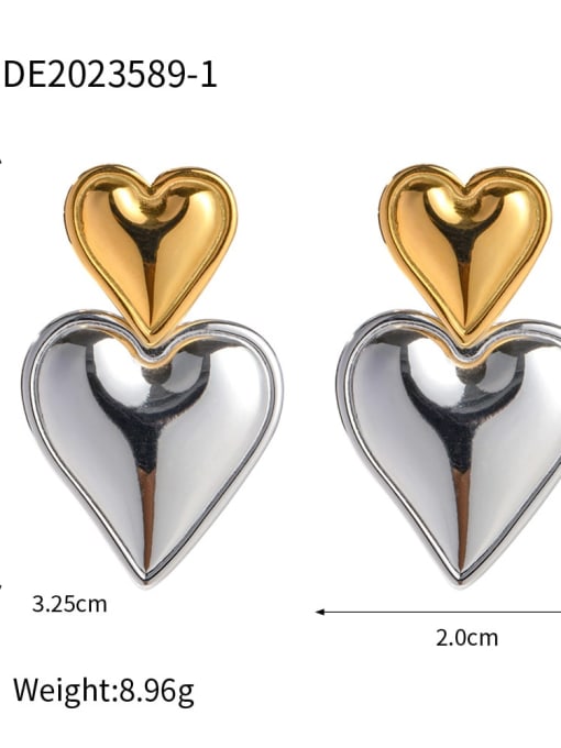 JDE2023589 1 Stainless steel Heart Trend Stud Earring