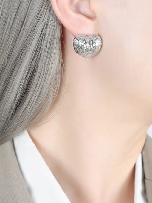 F272 Large Steel Color Earrings Titanium Steel Geometric Trend Stud Earring