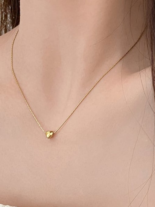 Mini Love Necklace Gold Titanium Steel Heart Minimalist Necklace