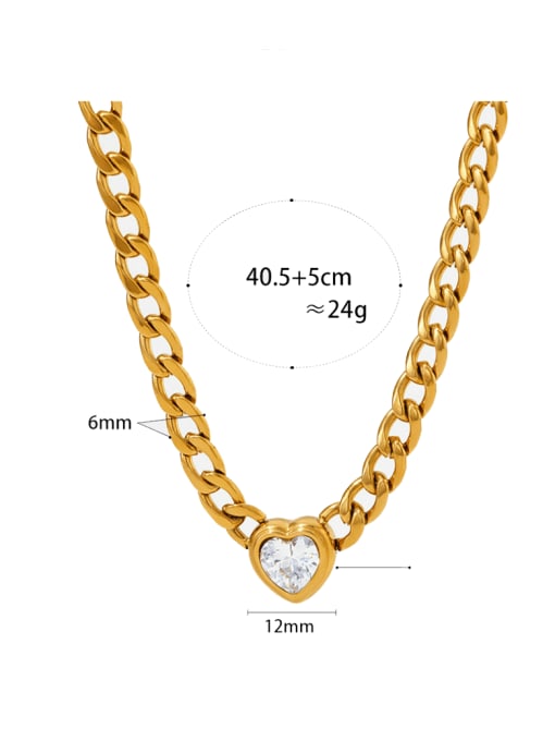 Clioro Stainless steel Cubic Zirconia Hip Hop Heart Earring Bracelet and Necklace Set 2