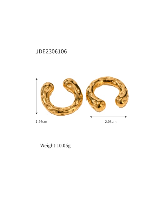 JDE2306106 Gold Stainless steel Geometric Hip Hop Stud Earring