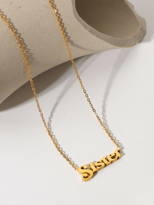 J&D Stainless steel Letter Dainty Initials Necklace 0