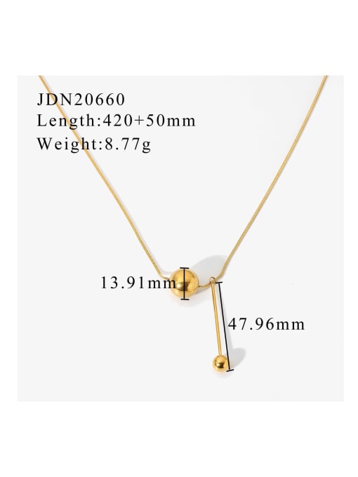 J&D Stainless steel Ball Trend Lariat Necklace 3