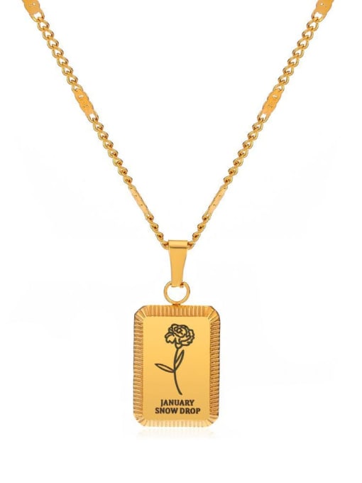 J$L  Steel Jewelry Stainless steel Flower Vintage Geometric  Pendant Necklace 0