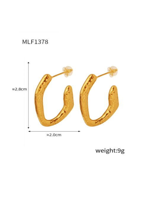 F1378 U-shaped gold earrings Titanium Steel Geometric Minimalist Drop Earring