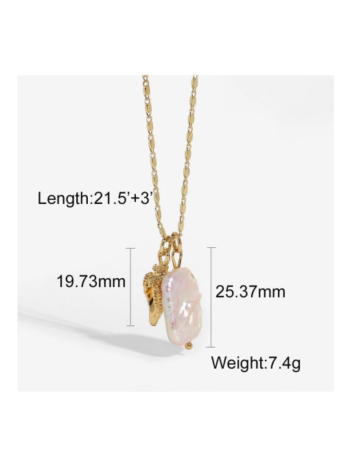 JDN20182 Alloy Freshwater Pearl Geometric Trend Necklace
