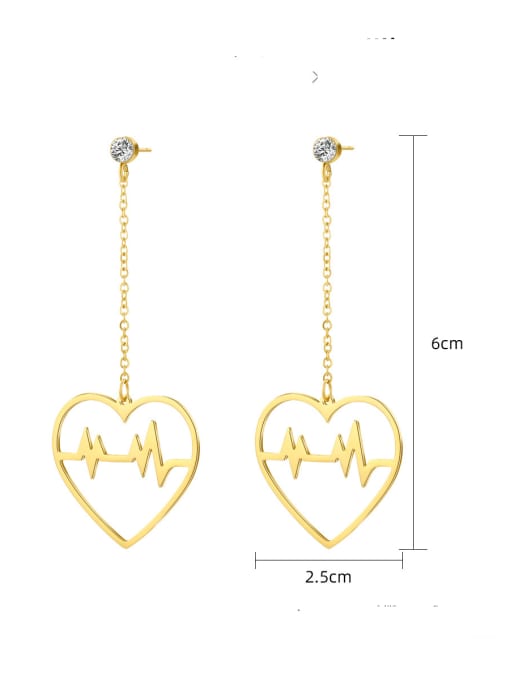 YAYACH Titanium Steel Heart Letter Minimalist Threader Earring 1