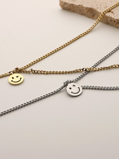 J&D Stainless steel Smiley Trend Multi Strand Necklace 2