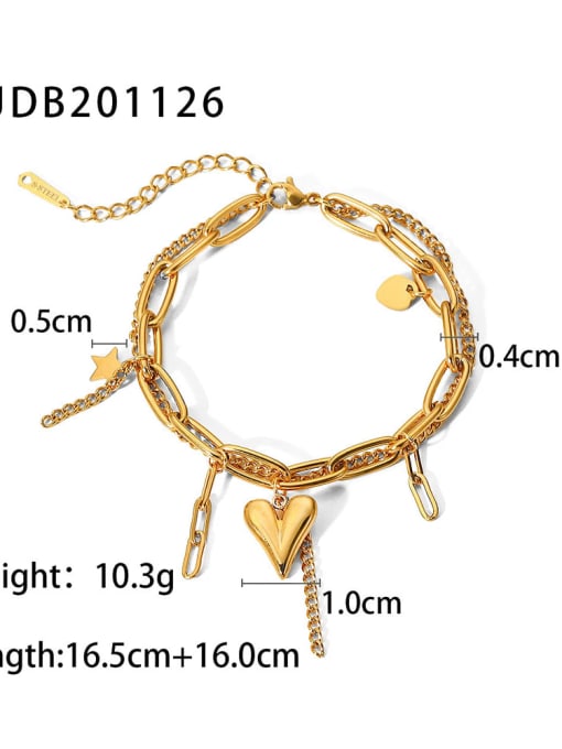 JDB201126 Stainless steel Heart Trend Bracelet