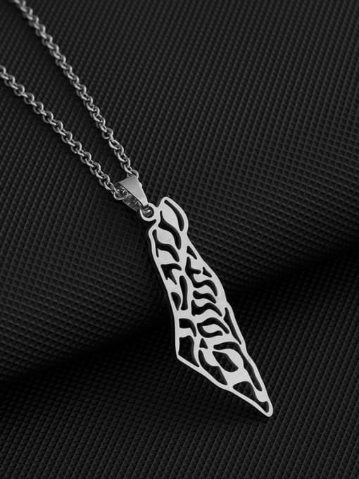 SONYA-Map Jewelry Stainless steel Irregular Ethnic Israel and Palestine Map Pendant Necklace 2