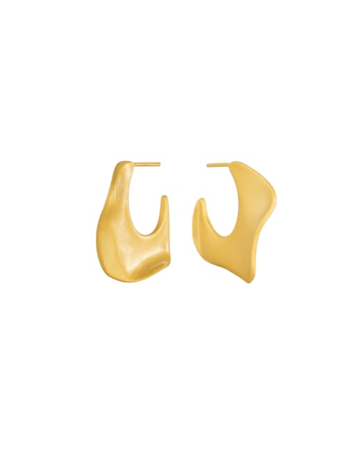 QJM Brass Geometric Minimalist Stud Earring 0