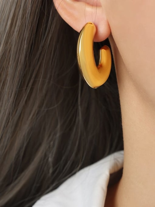 F1324 Small Gold Earrings Titanium Steel Geometric Minimalist Stud Earring