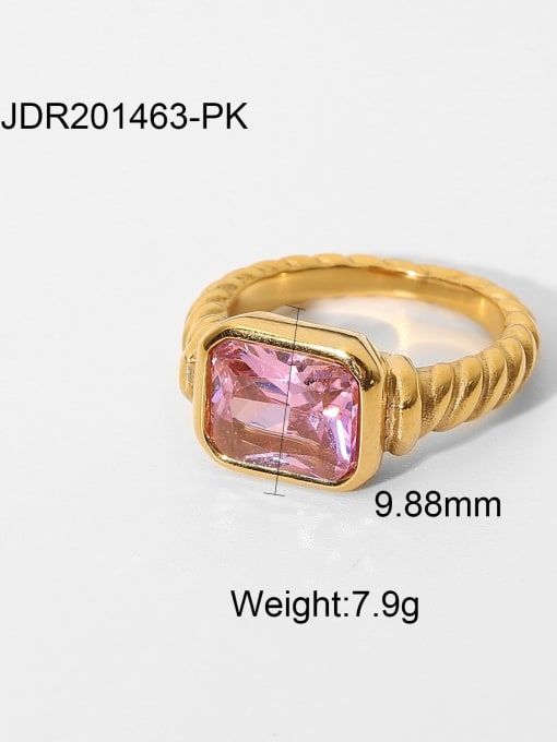 JDR201463 PK 6 Stainless steel Cubic Zirconia Geometric Trend Band Ring