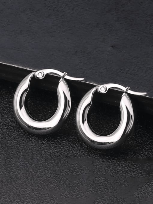 BELII Titanium Steel Geometric Minimalist Hoop Earring 4