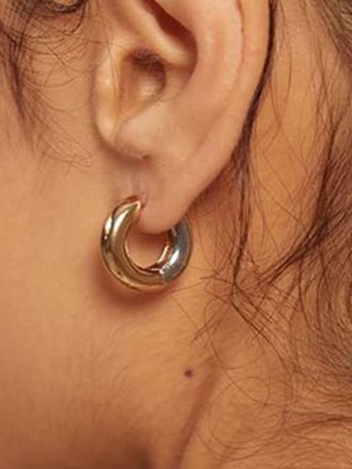J&D Stainless steel Round Vintage Huggie Earring 1