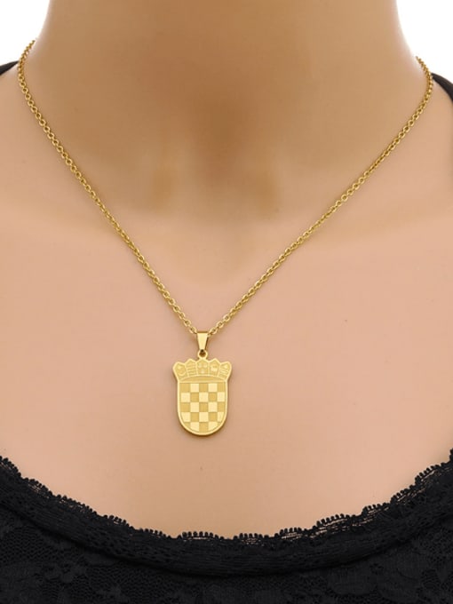 SONYA-Map Jewelry Stainless steel Medallion Ethnic Croatian badge pendant Necklace 1
