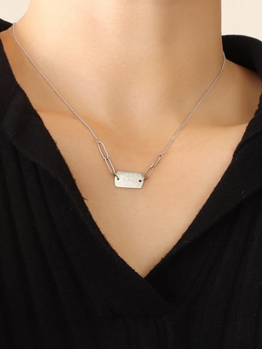 P646 Steel Necklace 40 +5cm Titanium Steel Geometric Minimalist Necklace
