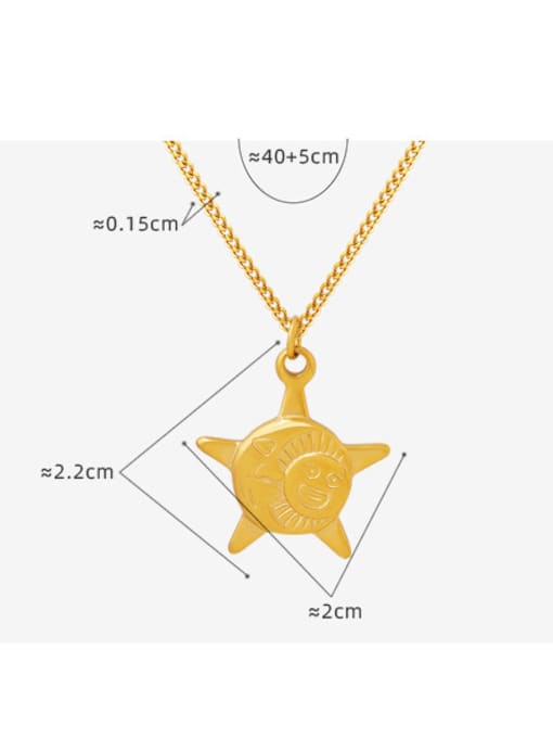 MAKA Titanium Steel See Star Minimalist Necklace 2
