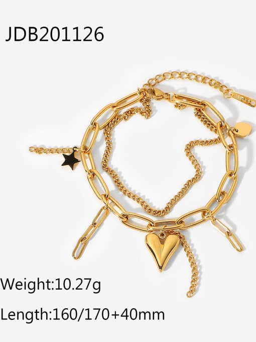 JDB201126 Stainless steel Heart Trend Strand Bracelet